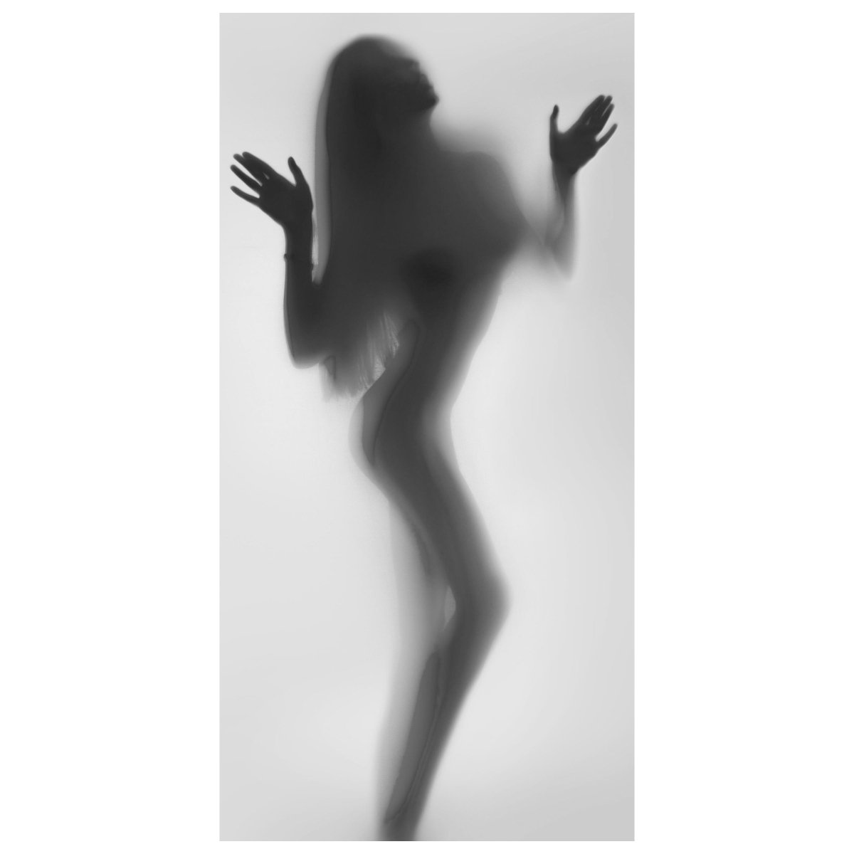 Türtapete Silhouette Frau, Milchglas, Sexy, Weiß M1198 - Bild 2