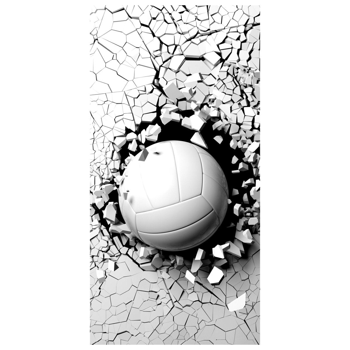 Türtapete Volleyball durch Wand, 3D Motiv, Sport M1199 - Bild 2