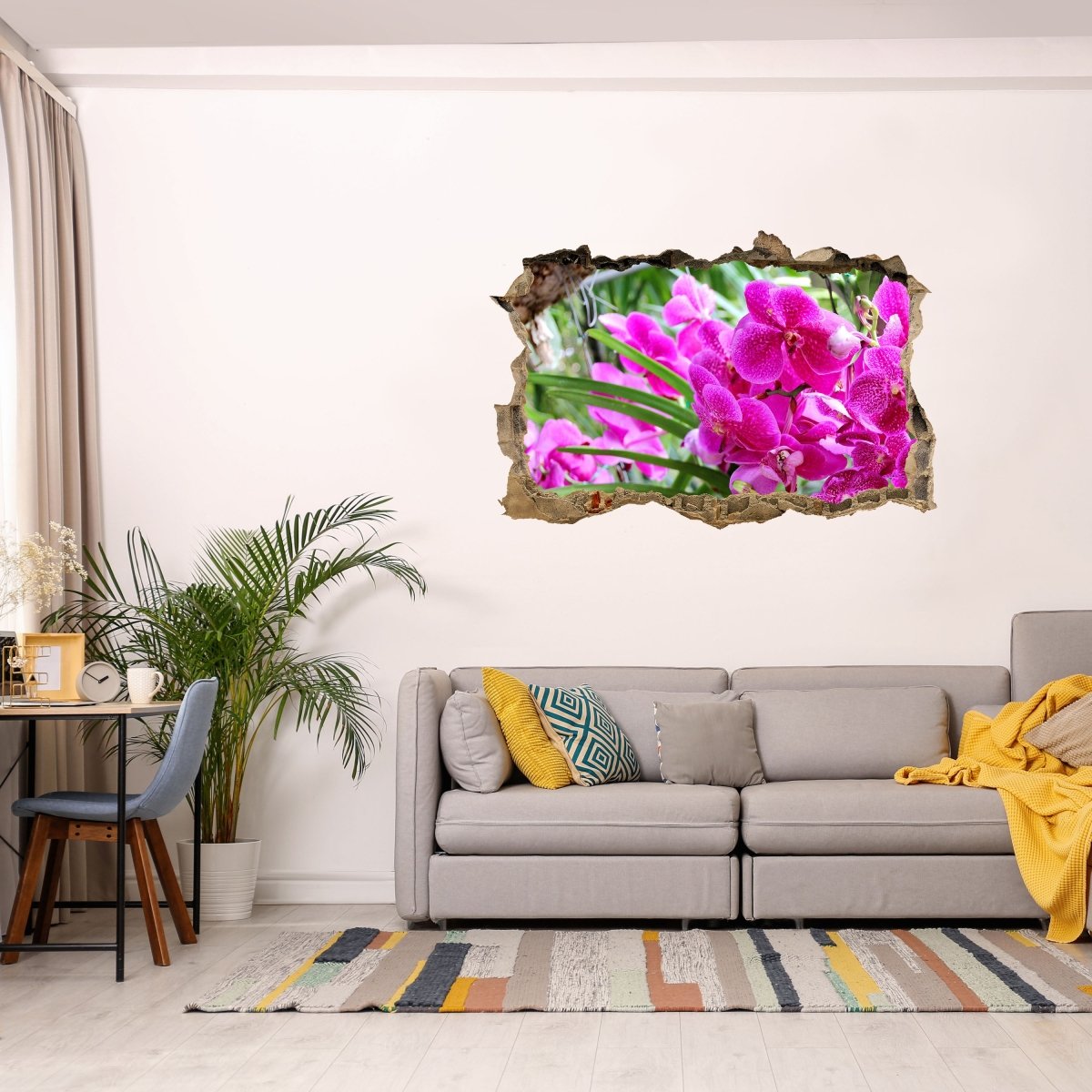 3D-Wandsticker Pinke Orchideen, Blume, Pink, Orchidee - Wandtattoo M1202