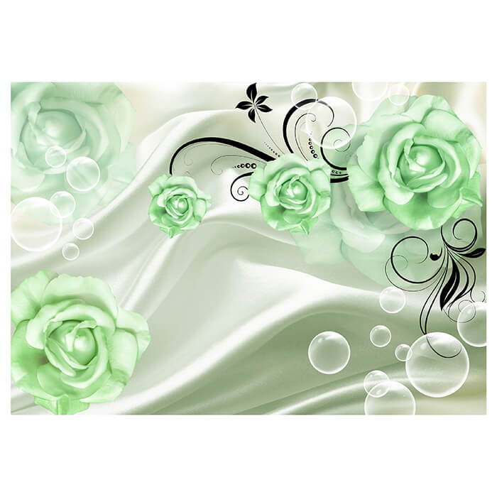 Fototapete grüne Blüten Stofftuch M1208 - Bild 2
