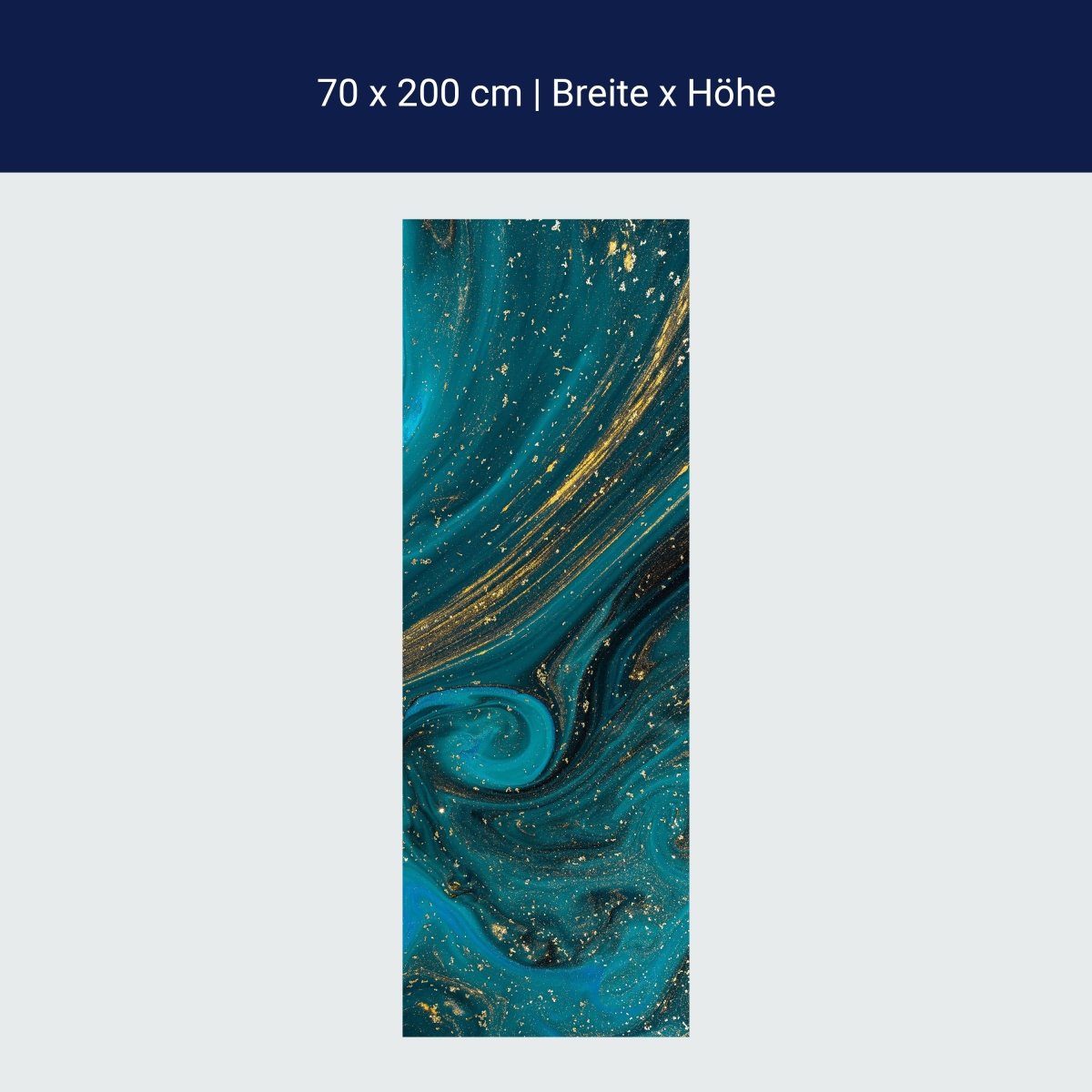 Papier peint de porte en résine époxy effet marbre bleu or M1213
