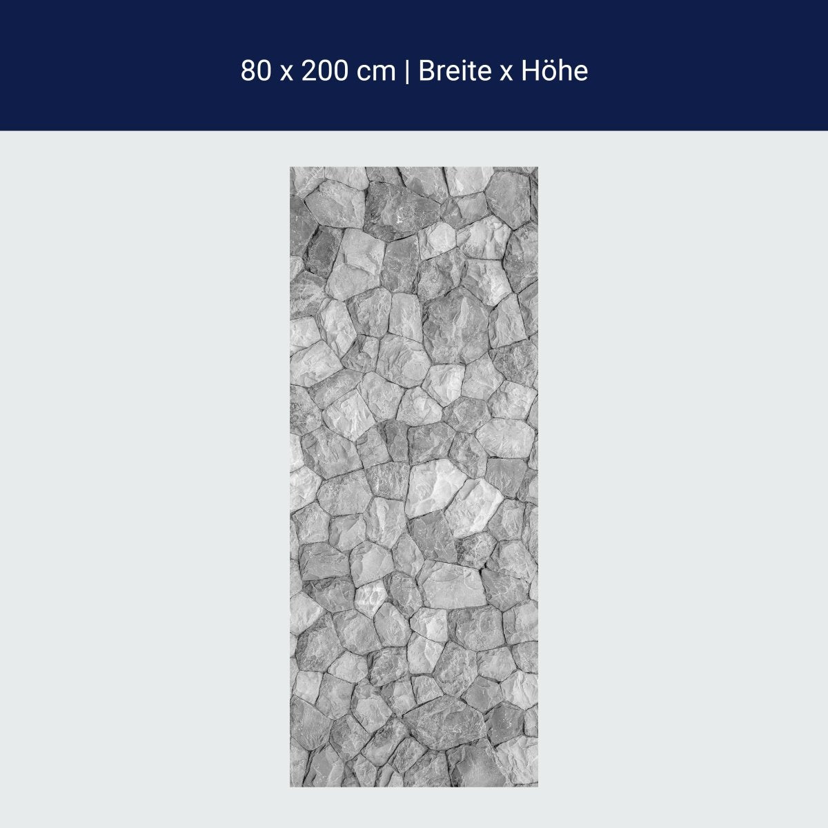 Door wallpaper gray stone wall, natural stone, stones M1215