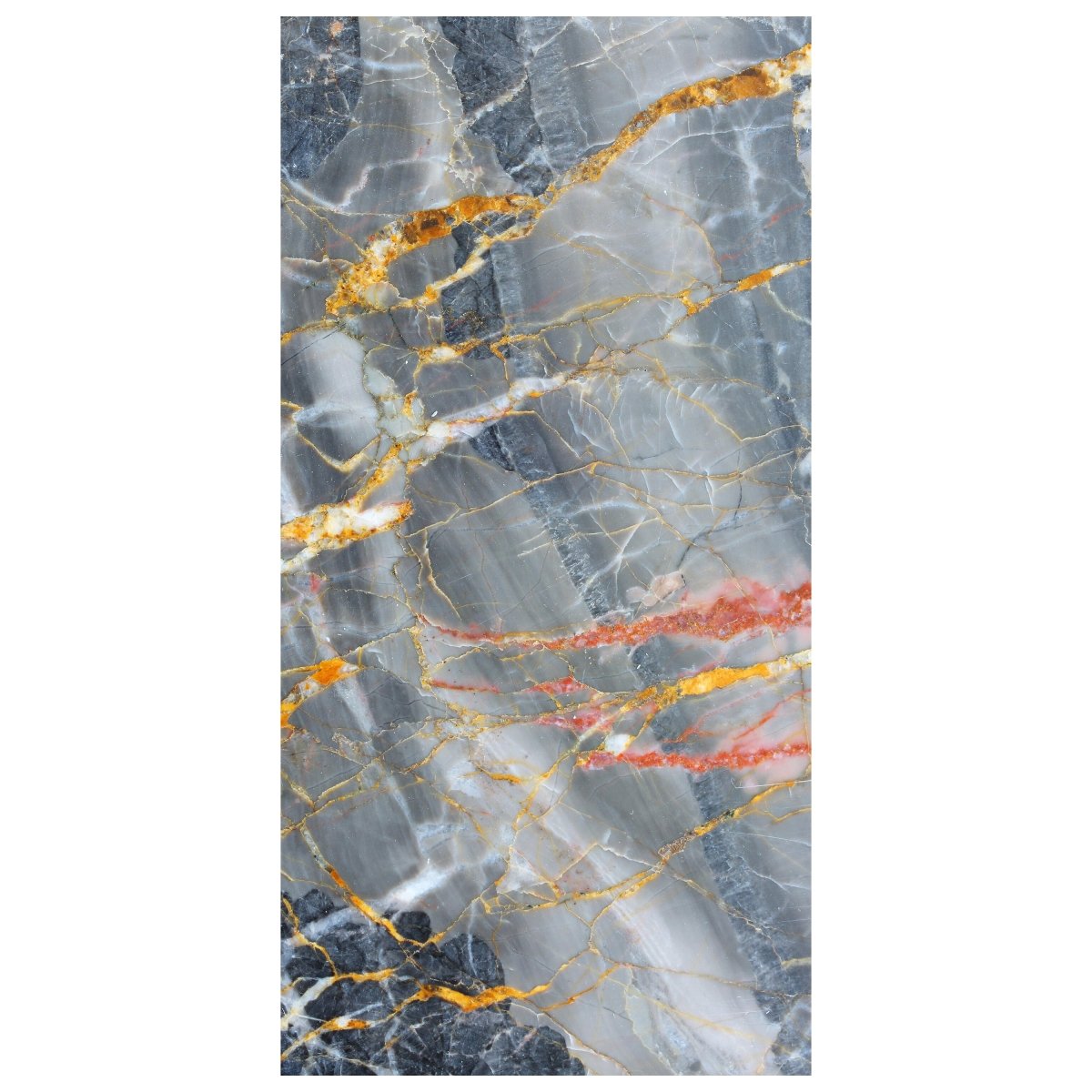 Türtapete grauer Marmor, Gold, Rot, Risse, Stein M1228 - Bild 2