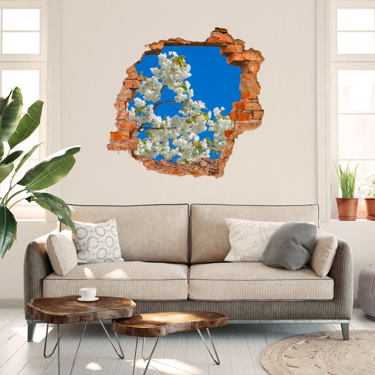 3D-Wandsticker Kirschbaum, Blüten, Himmel, Kirsche - Wandtattoo M1234