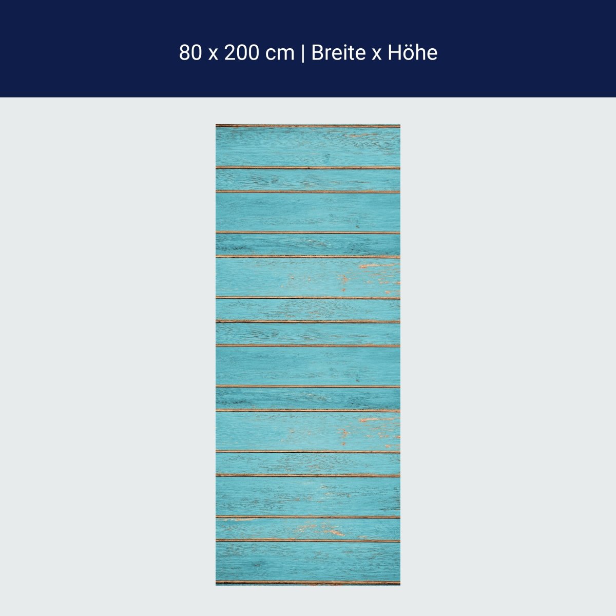 Door wallpaper blue wood panels pattern wood blue M1238