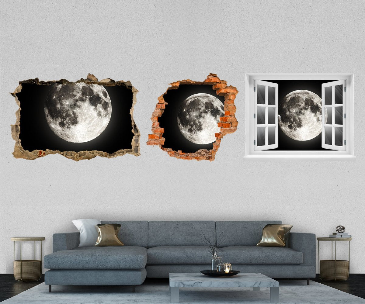 3D-Wandtattoo Mondschein, Mond, Weltall, Planet entdecken - Wandsticker M1253 - Bild 1