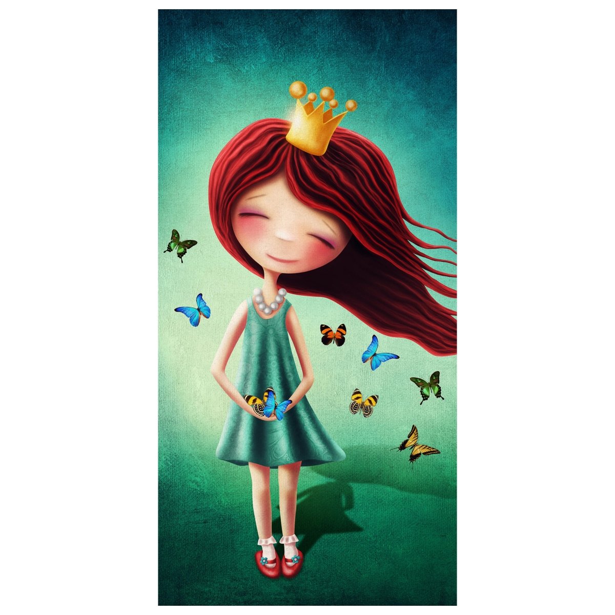 Türtapete kleine Prinzessin, Schmetterlinge, Krone M1254 - Bild 2
