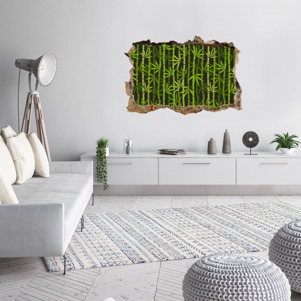 3D wall sticker bamboo cartoon, plant, green, Asia - Wall Decal M1263