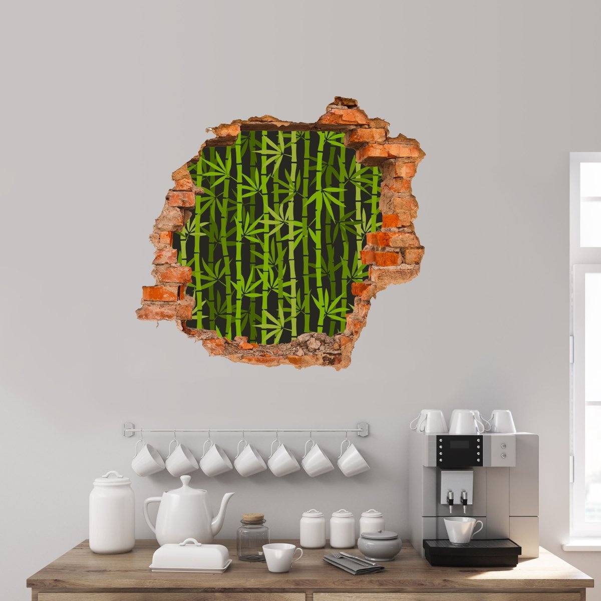 3D wall sticker bamboo cartoon, plant, green, Asia - Wall Decal M1263