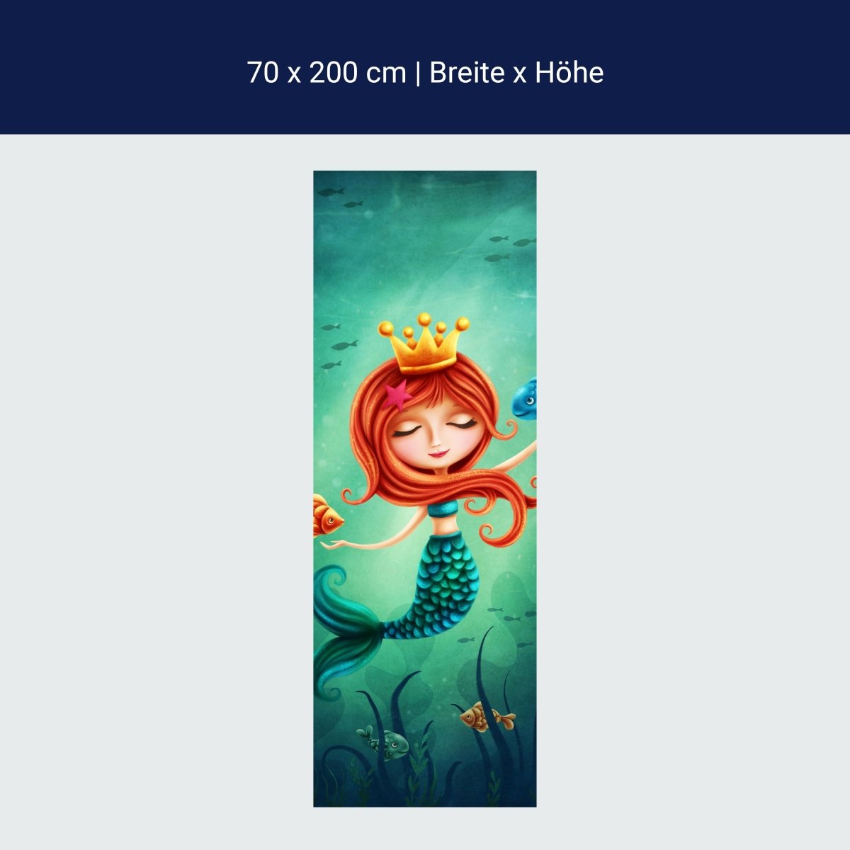 Türtapete kleine Meerjungfrau, Mädchen, Krone M1264