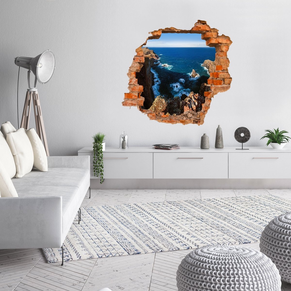 3D wall sticker Steep coast, sea, rocks, sky - wall decal M1271