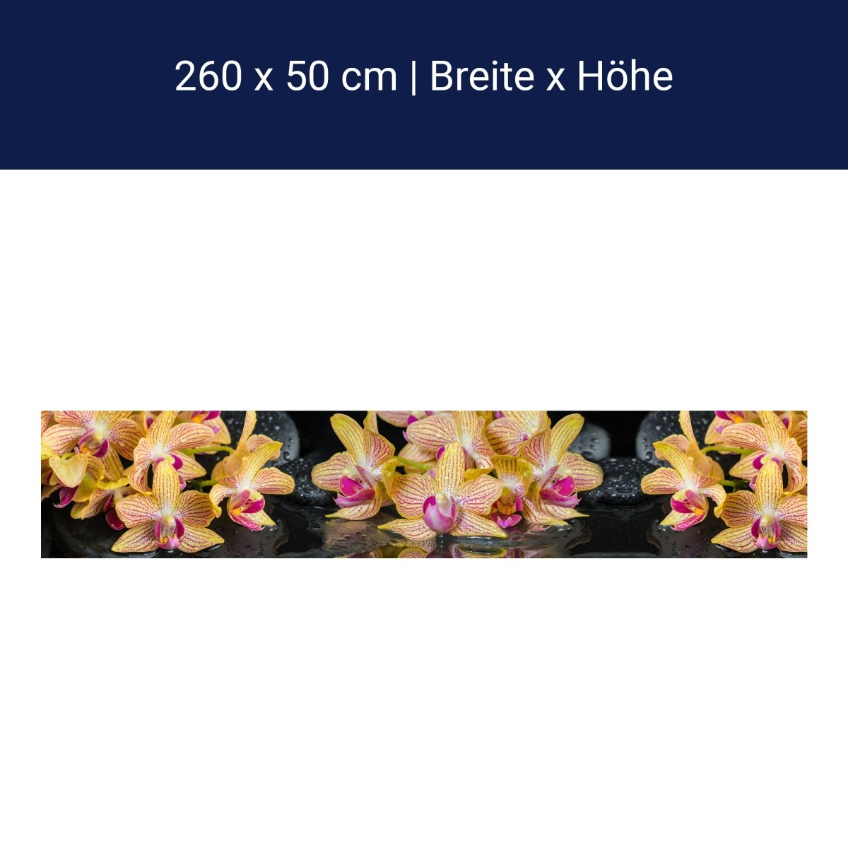 Küchenrückwand Orchidee Steine Wasser M1286