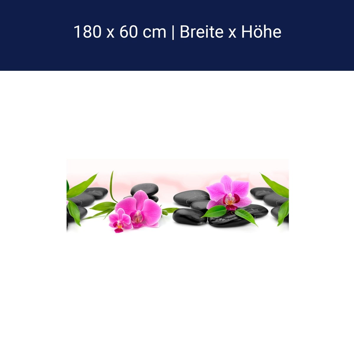 Crédence cuisine pierres orchidée feuilles bambou M1290
