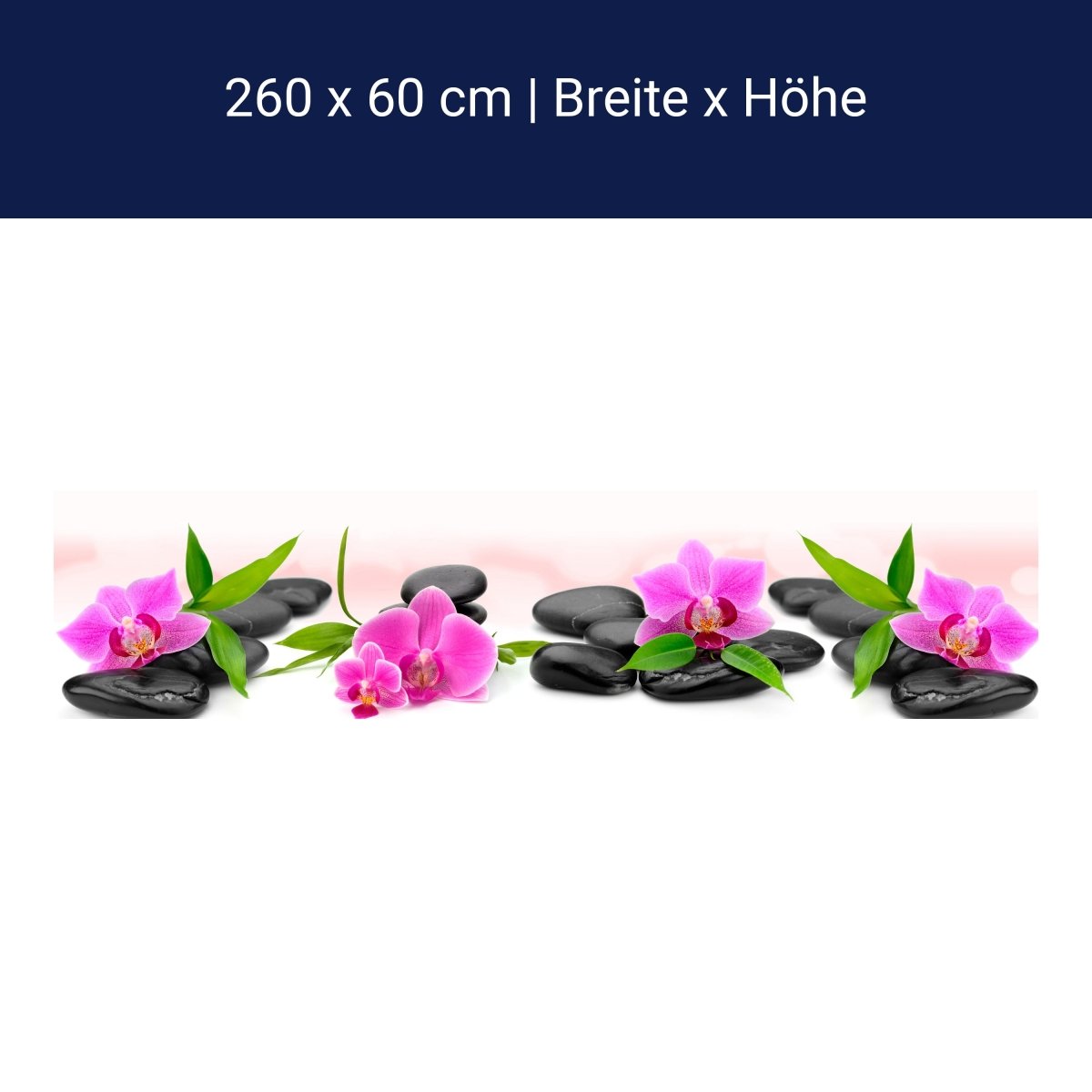 Küchenrückwand Orchidee Steine Blätter Bambus M1290