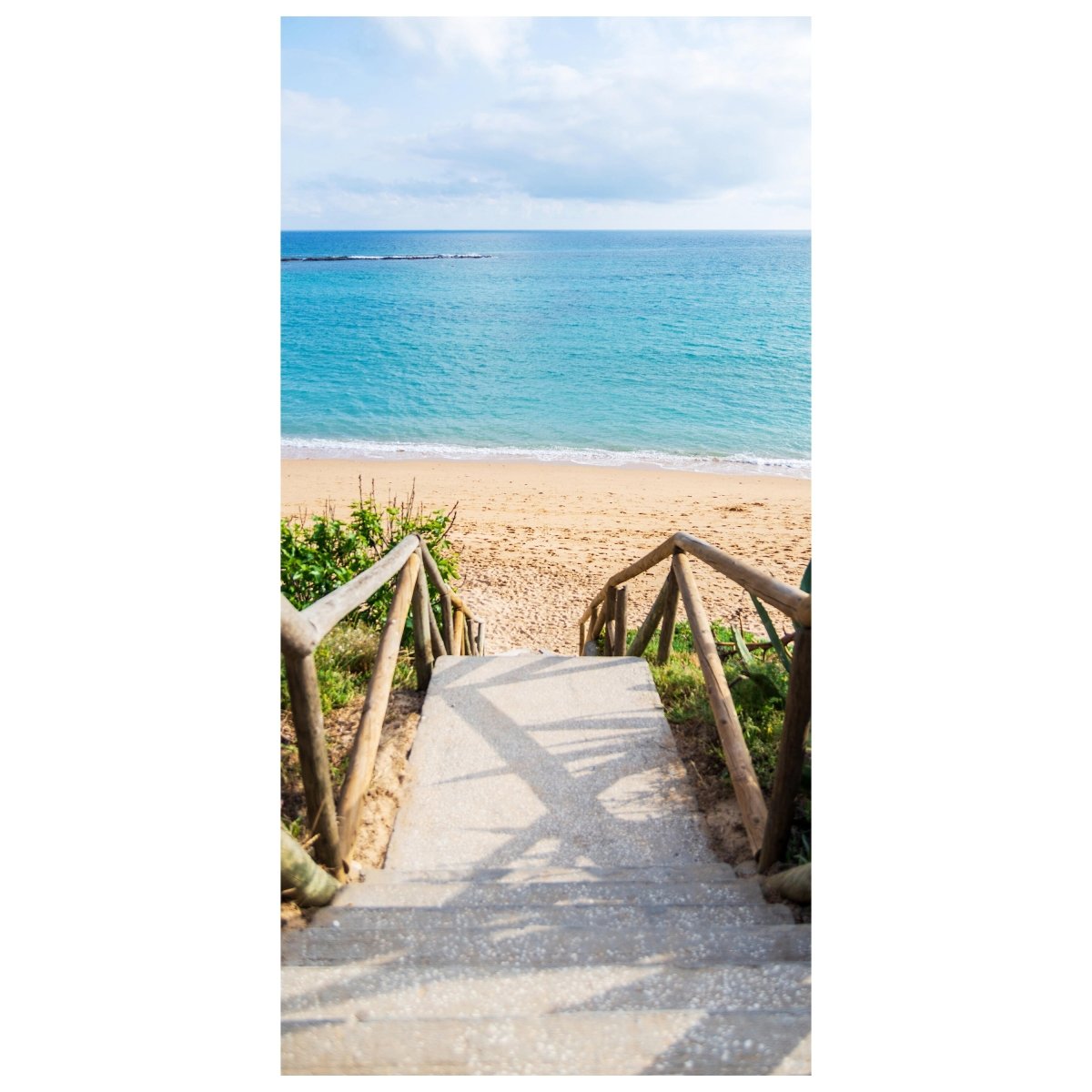 Türtapete Treppe zum Strand, Geländer, Meer, Sand M1303 - Bild 2