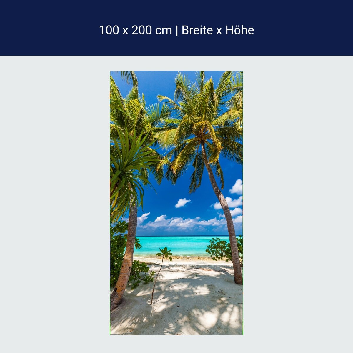 Türtapete Blick aufs Meer, Palmen, Paradies, Sand M1311