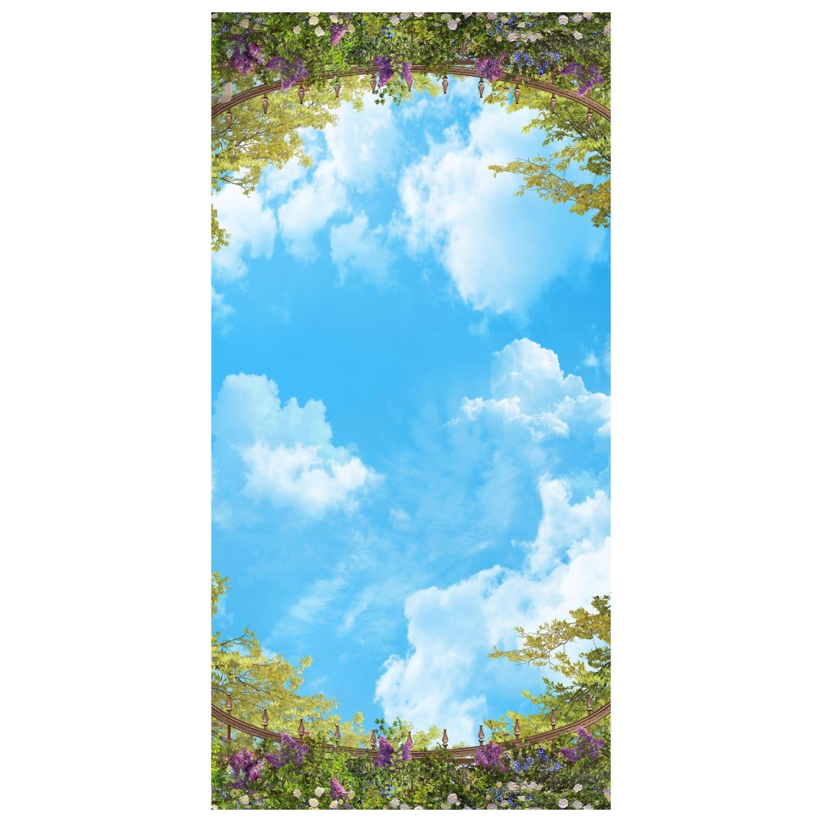 Türtapete Blick in den Himmel, Wolken, Pflanzen M1330 - Bild 2
