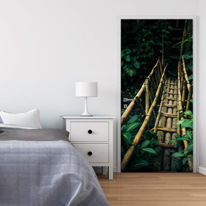 Türtapete Brücke aus Bambus, Dschungel, Urwald M1344 - Bild 1