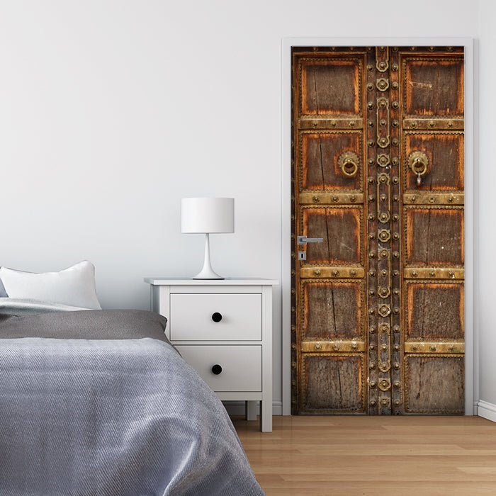 Türtapete mittelalterliche Tür, Holz, Metall M1371 - Bild 1