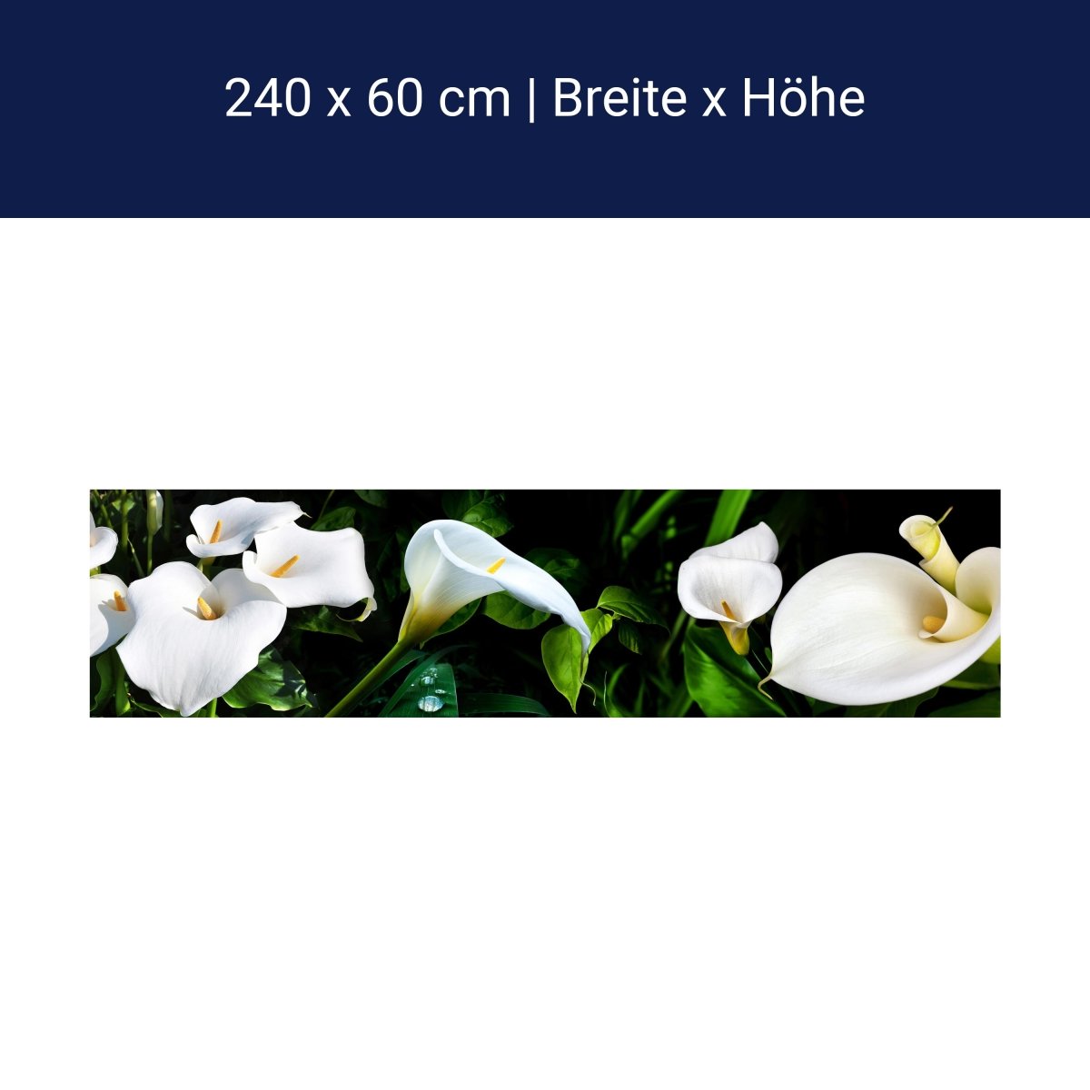 Crédence de cuisine calla penstemon tige feuilles blanches M1381