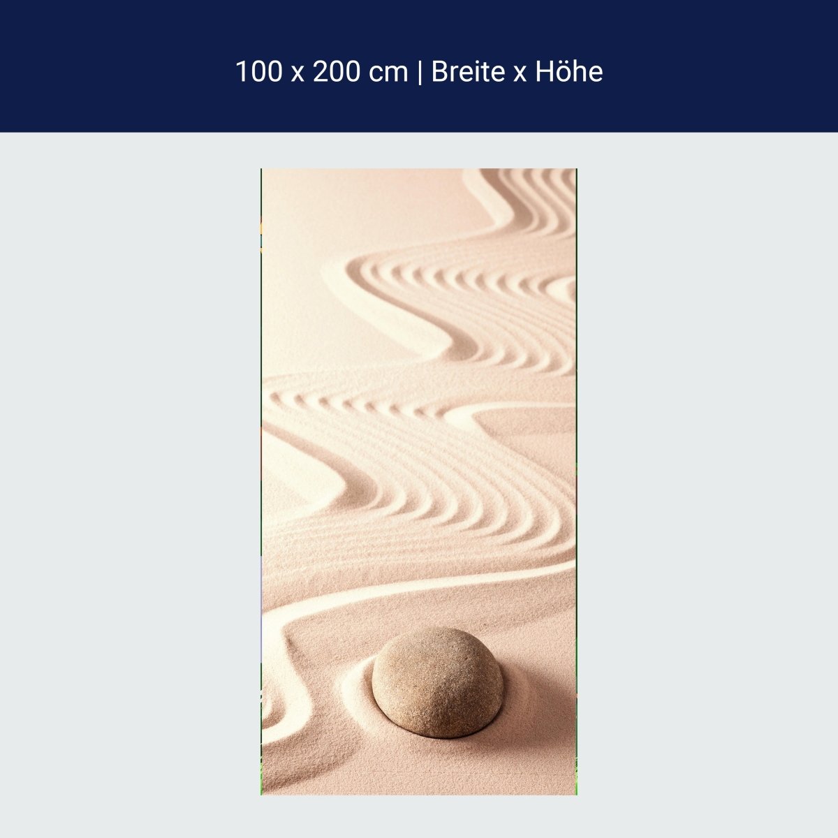 Türtapete Stein im Sand, Muster, Spur, Wellness M1386