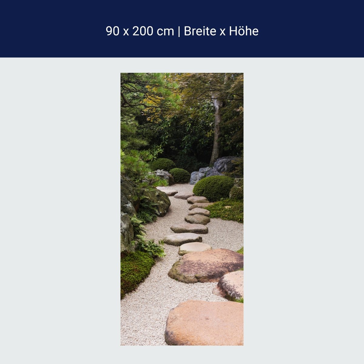 Türtapete Japanischer Zen Garten, Steine, Pflanzen M1390