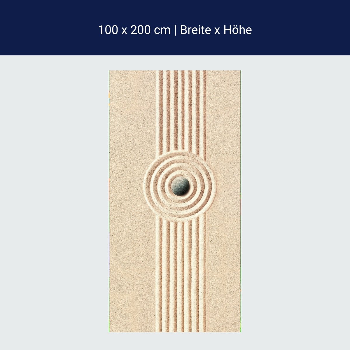 Türtapete Stein im Sand, Formen, Ringe, Linien M1391