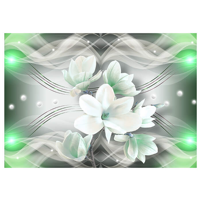 Fototapete Magnolie Ornamente grün M1395 - Bild 2