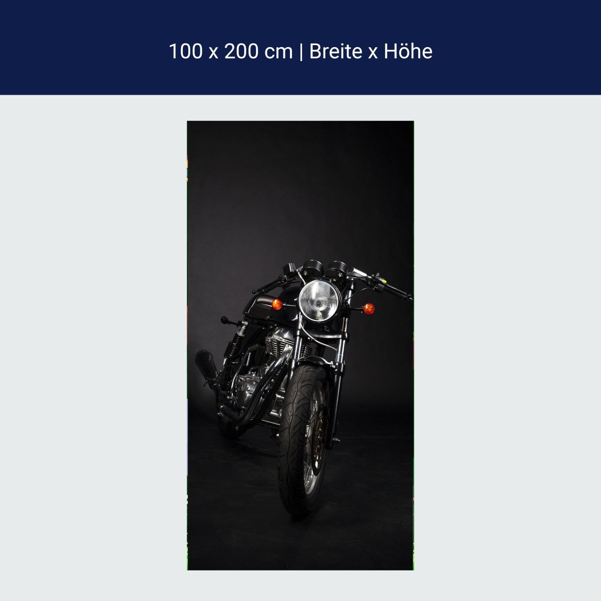 Türtapete schwarzes Motorrad, Naked Bike, Studio M1400