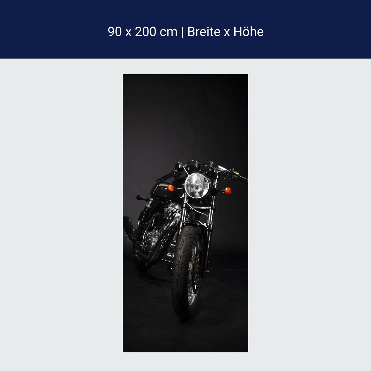 Türtapete schwarzes Motorrad, Naked Bike, Studio M1400