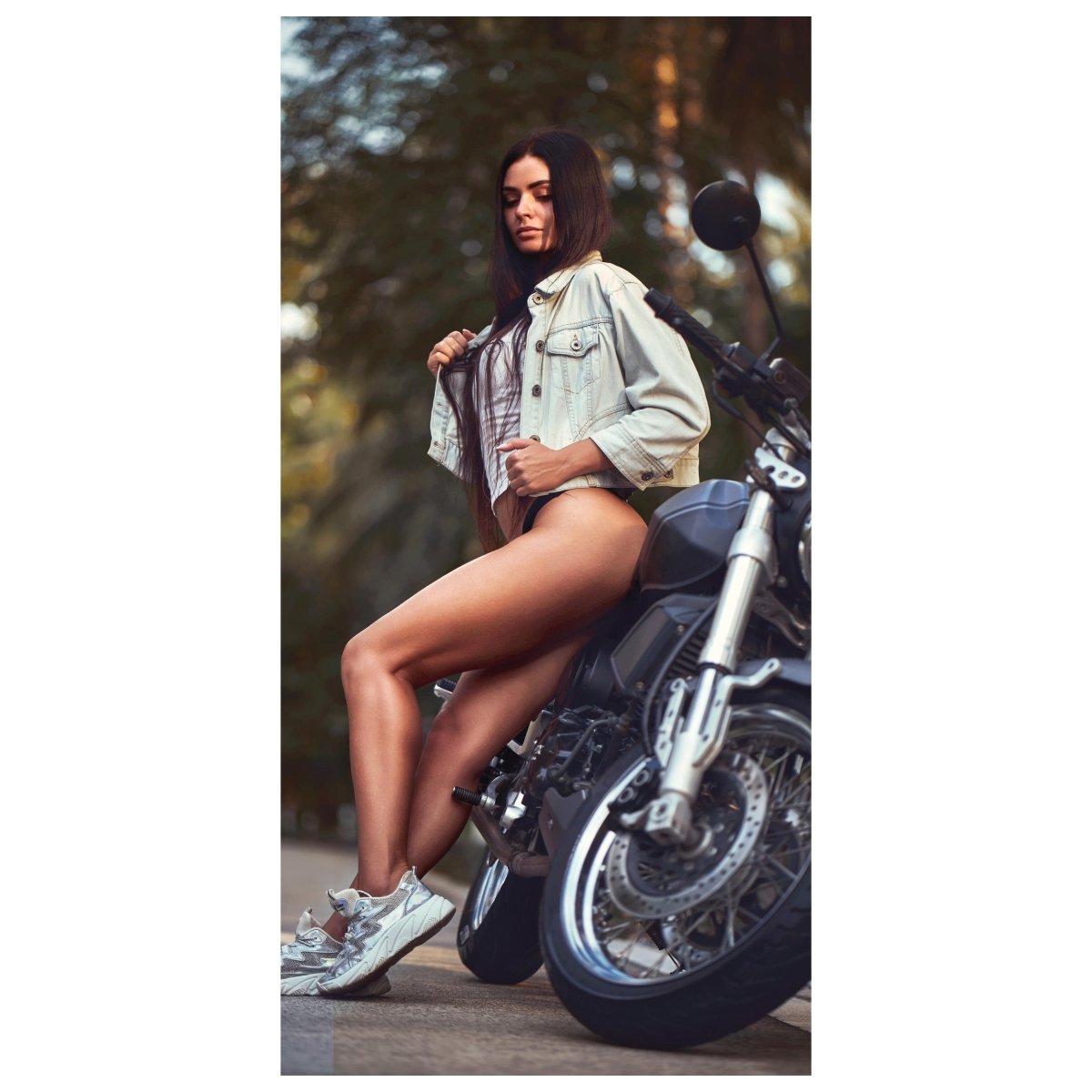 Türtapete Frau & Motorrad, Model, Sexy, Fotografie M1402 - Bild 2