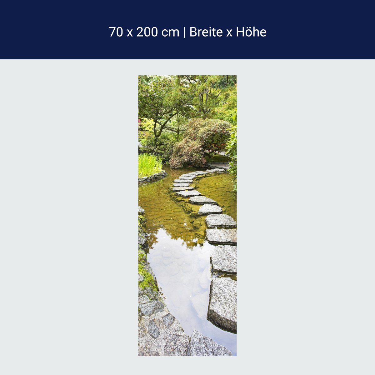 Türtapete Teich japanischer Garten Steine M1404