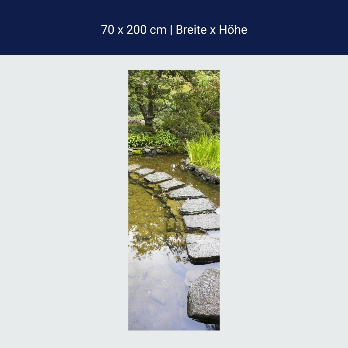 Türtapete japanischer Garten Teich Steine M1405