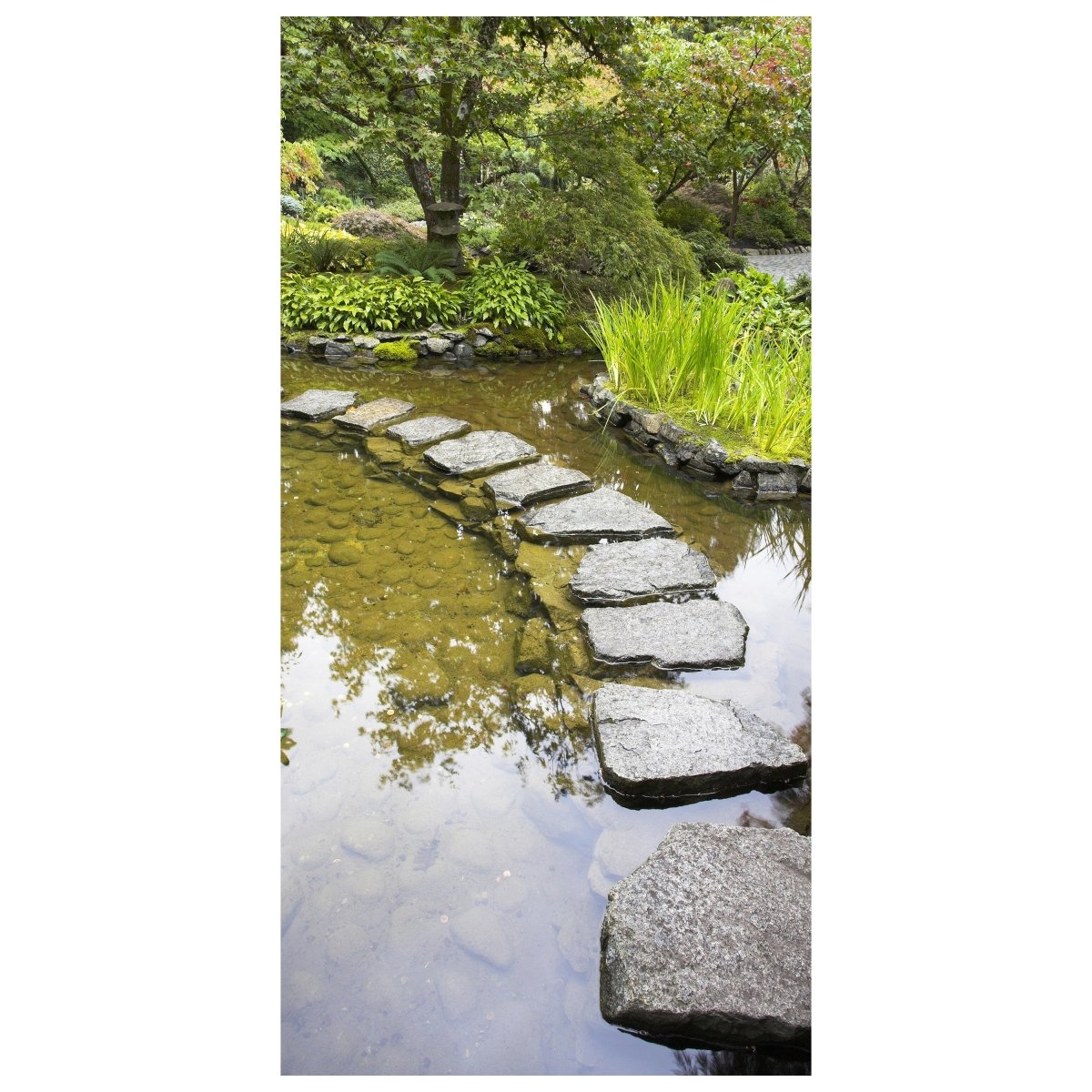 Türtapete japanischer Garten Teich Steine M1405 - Bild 2