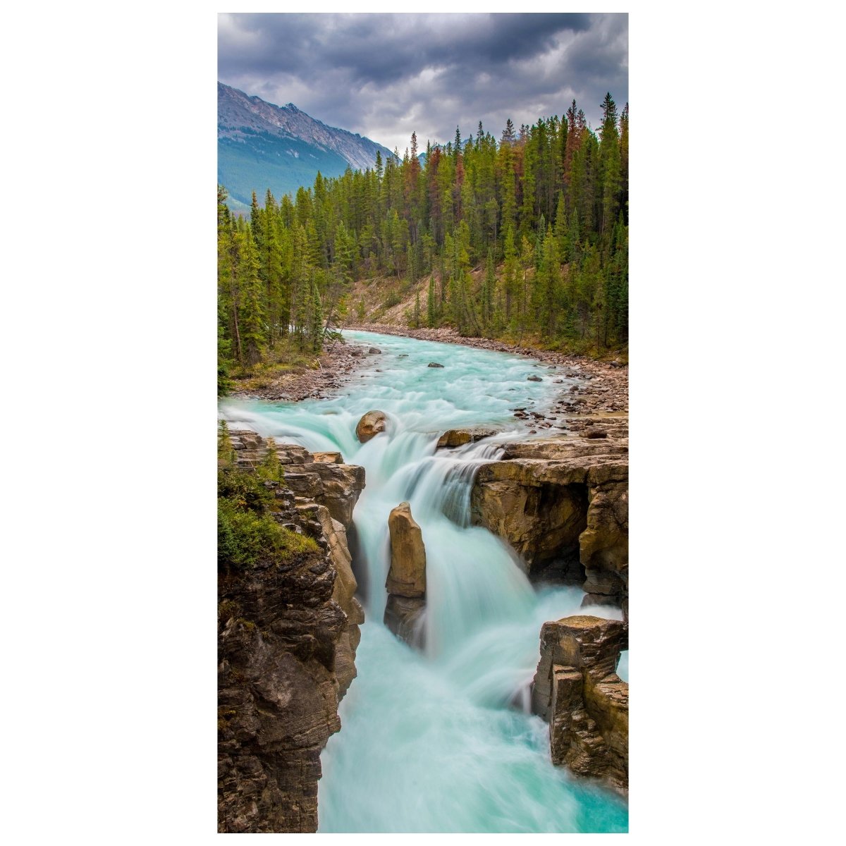 Türtapete Wasserfall, Fluss, Wald, Berge M1427 - Bild 2