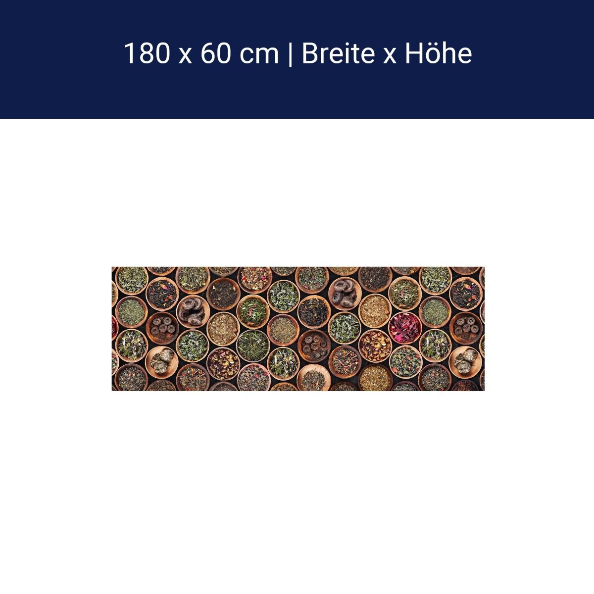 Küchenrückwand Gewürze, Tee, Holzteller M1429