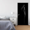 Door wallpaper woman, model, black white M1431