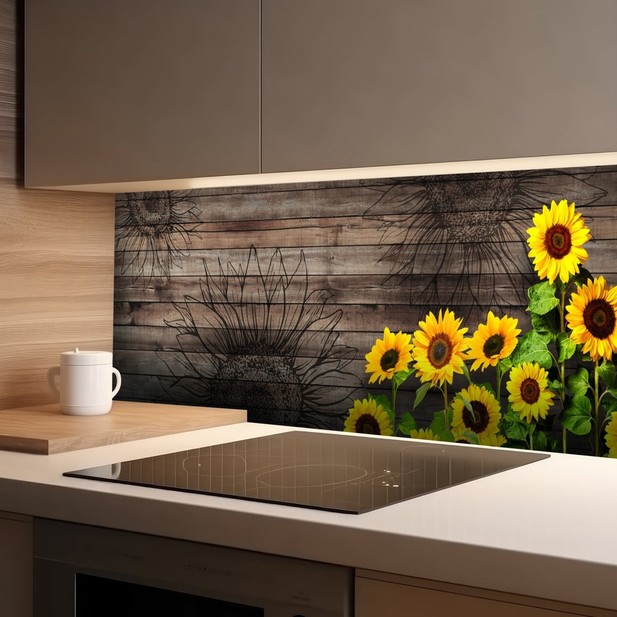 Küchenrückwand Sonnenblumen, Holz M1436 entdecken - Bild 1