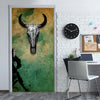 Door wallpaper cow, skull, skull, western M1442