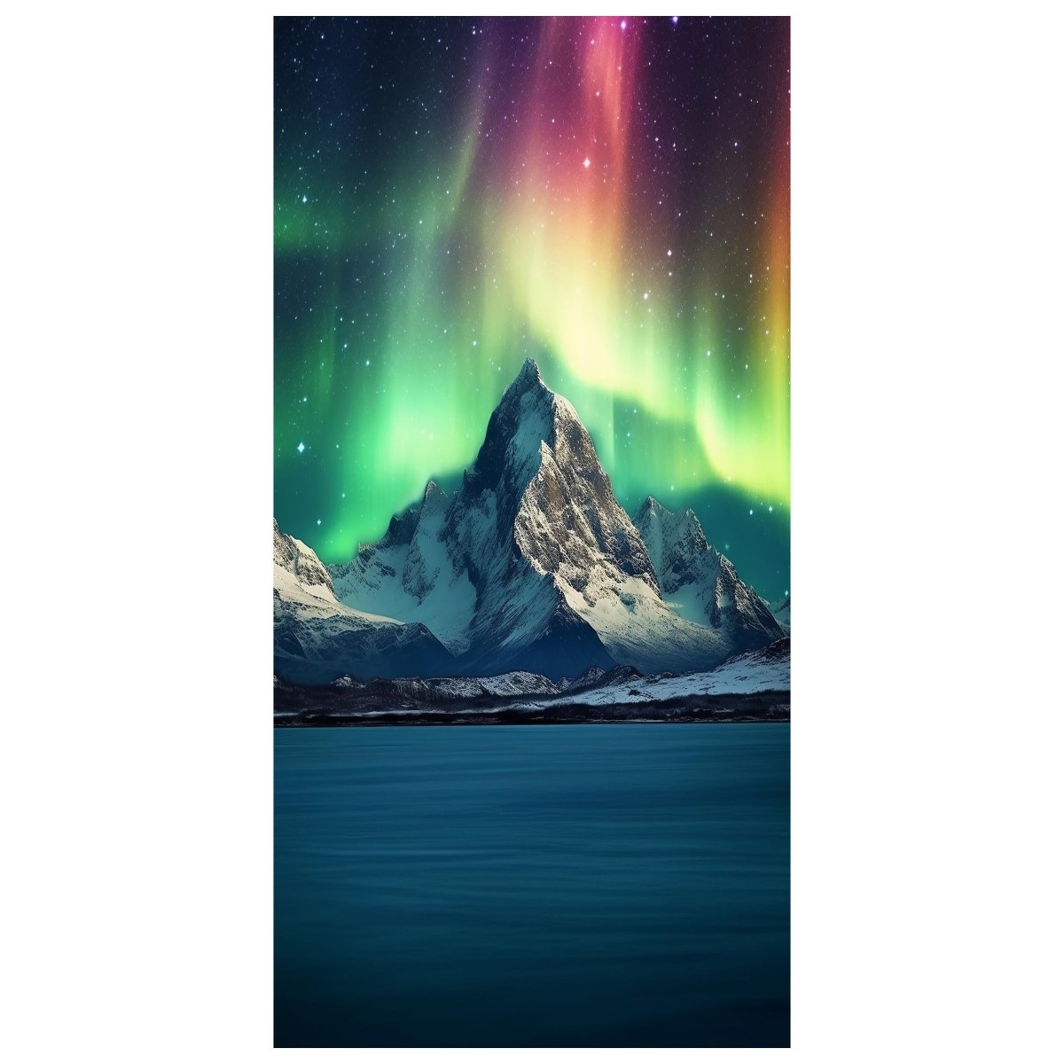 Türtapete Berg, Polarlicht, Aurora, Nachthimmel M1446 - Bild 2