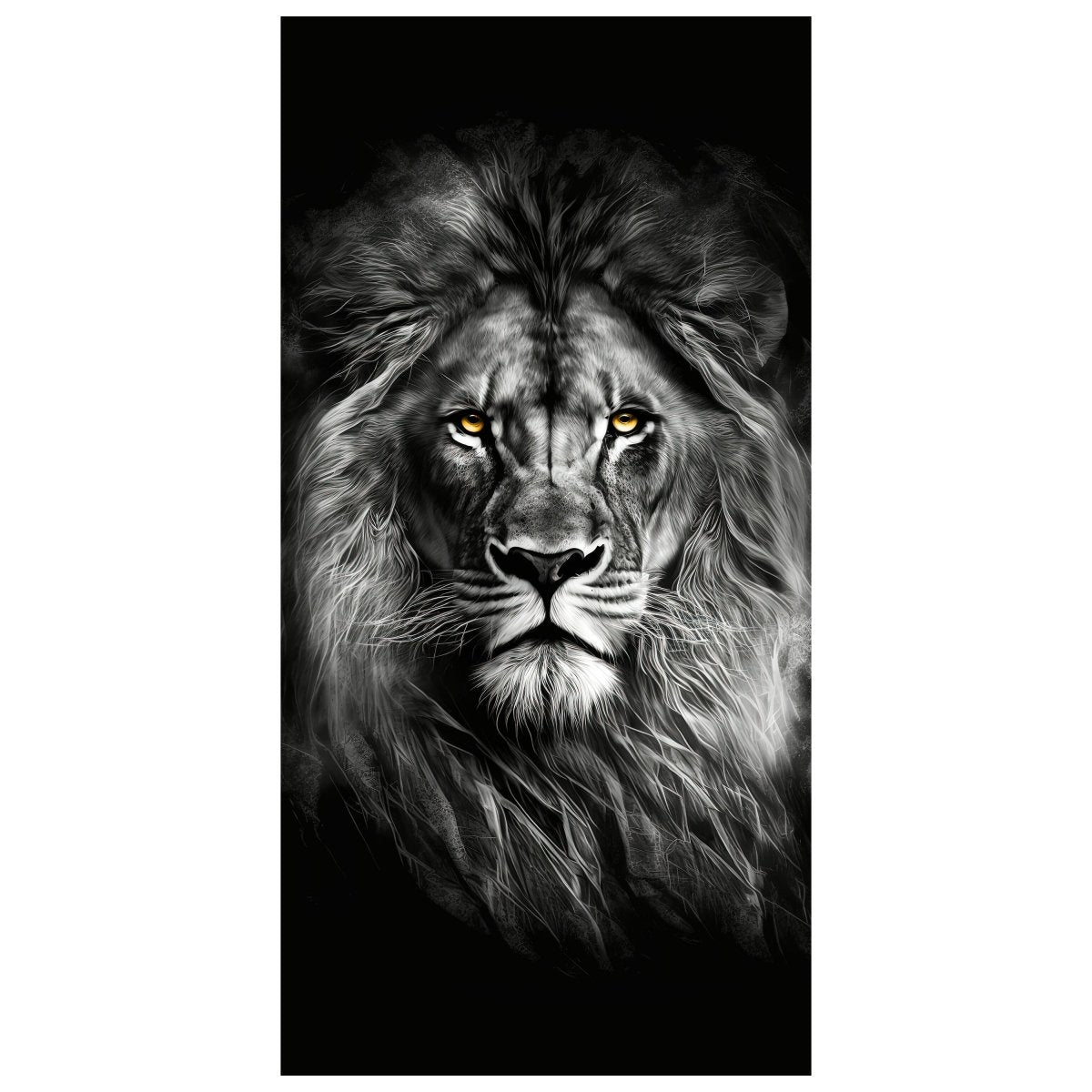 Türtapete Löwe, Schwarz, Weiß M1450 - Bild 2
