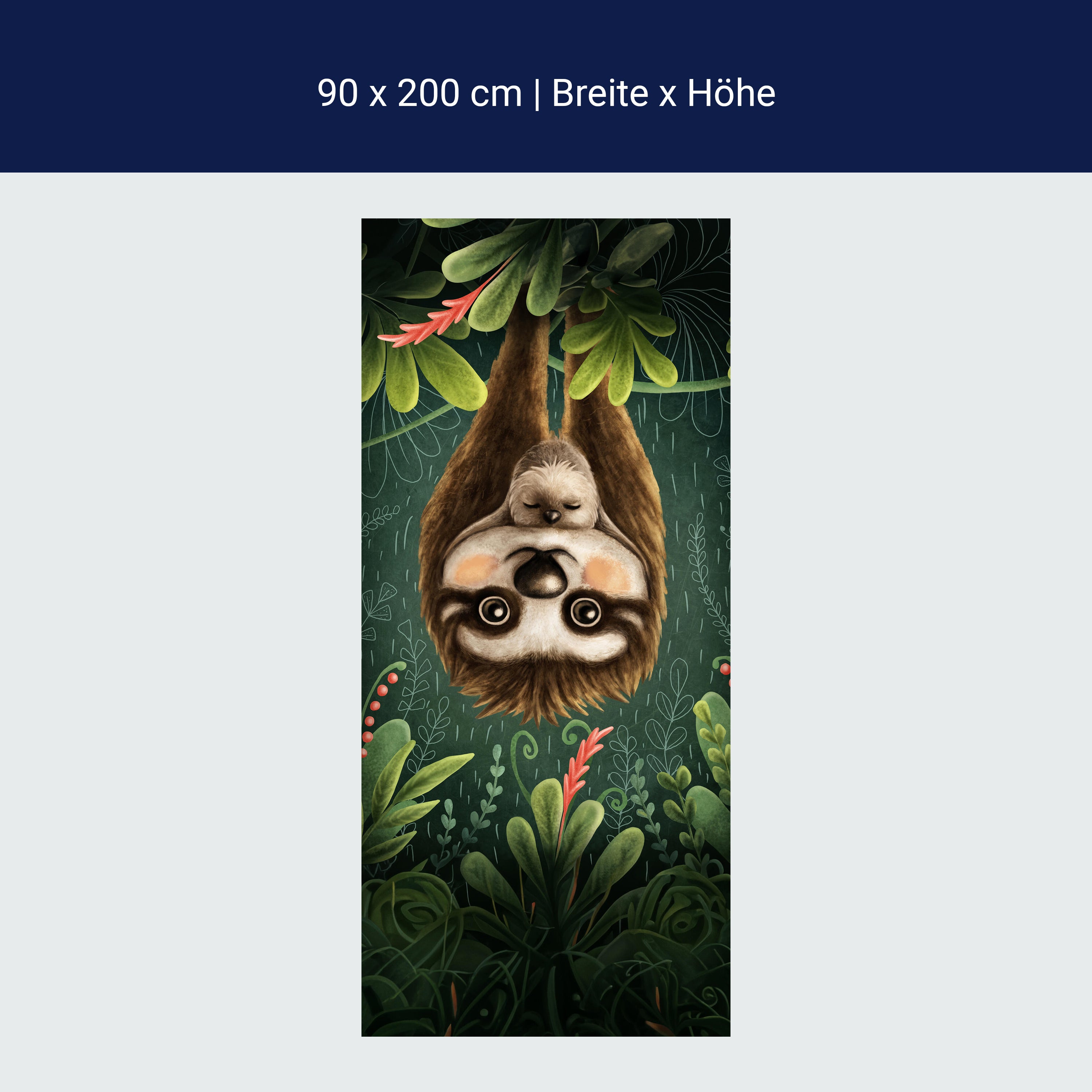 Door wallpaper sloth, illustration M1452