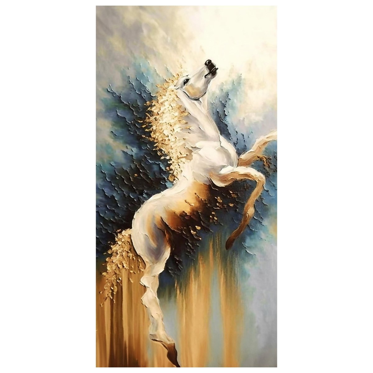 Türtapete weißes Pferd, Schimmel, Gemälde M1456 - Bild 2