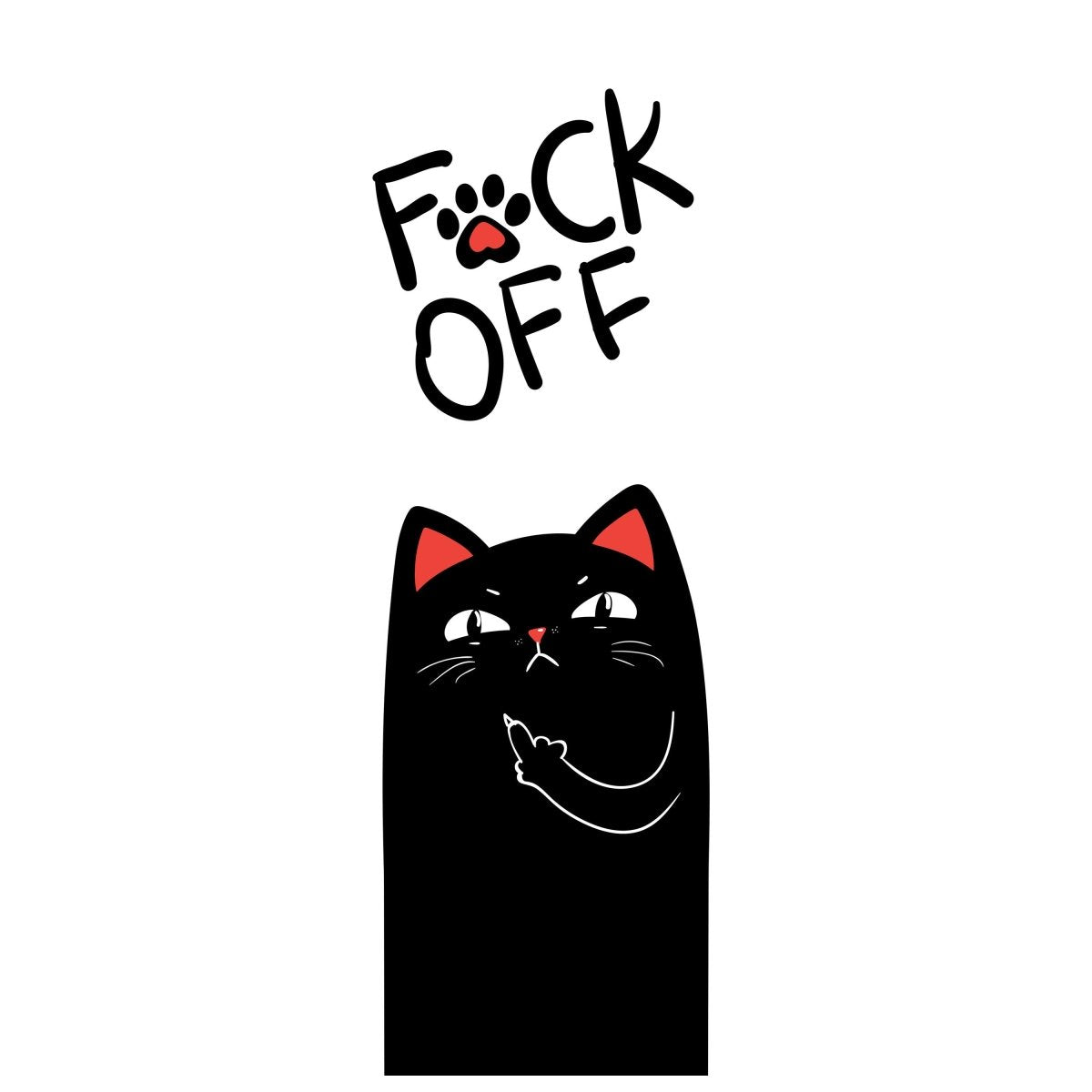 Türtapete schwarze Katze, Fuck Off M1468 - Bild 2