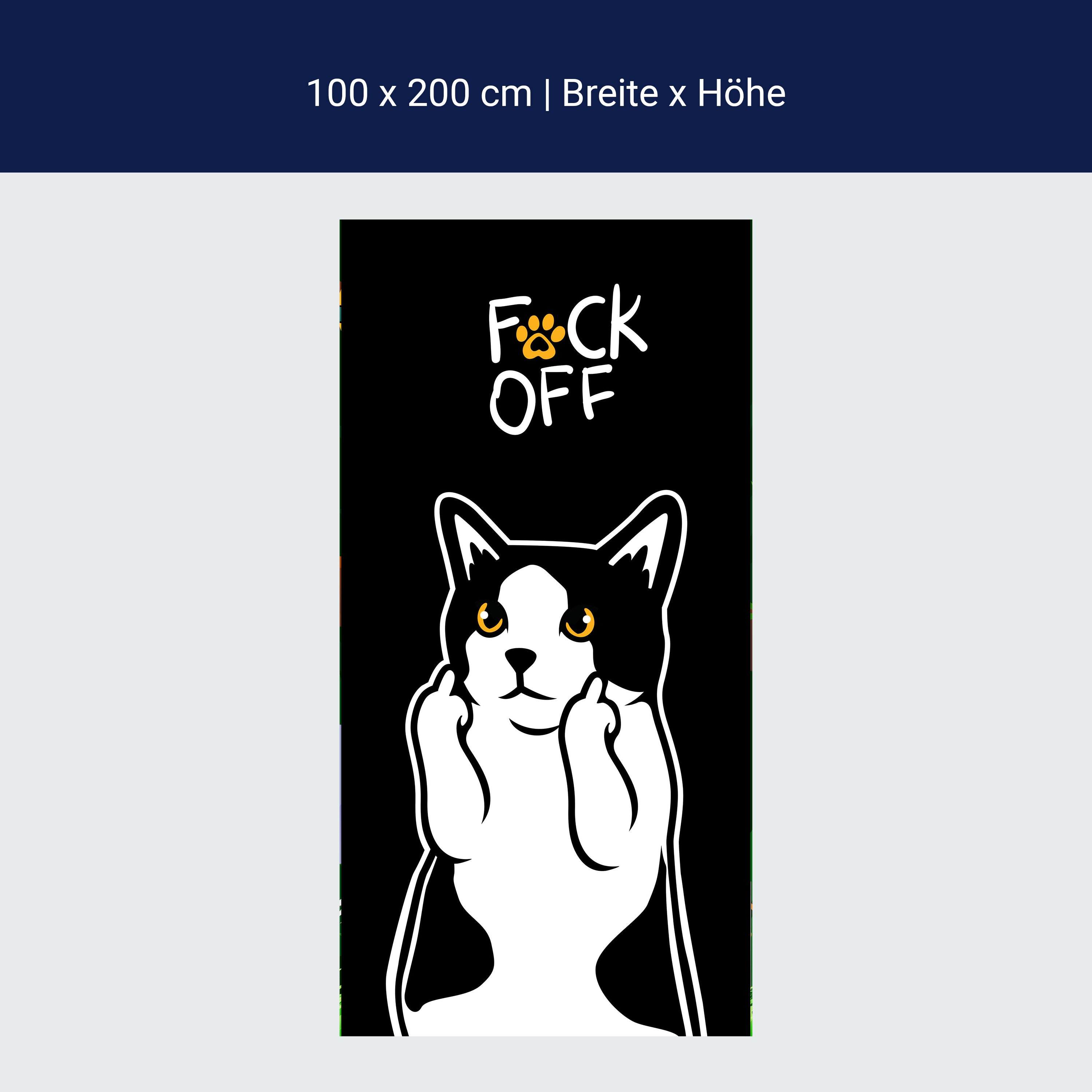 Türtapete Katze, Mittelfinger, Fuck Off M1470