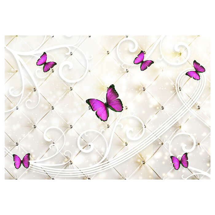 Fototapete weiß Polster Schmetterlinge M1486 - Bild 2