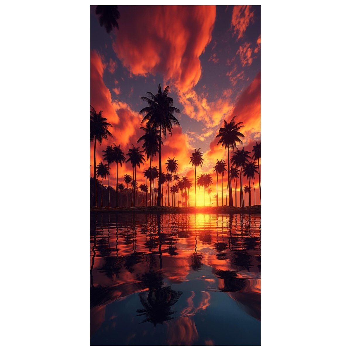 Türtapete Palmen, Strand, Sonnenuntergang M1488 - Bild 2