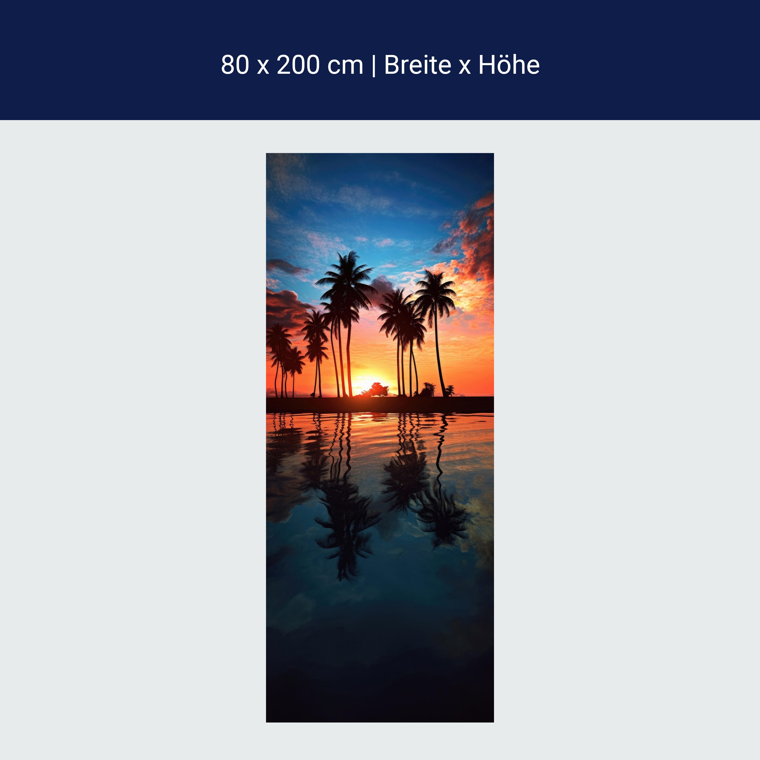 Türtapete Palmen, Strand, Sonnenaufgang M1491