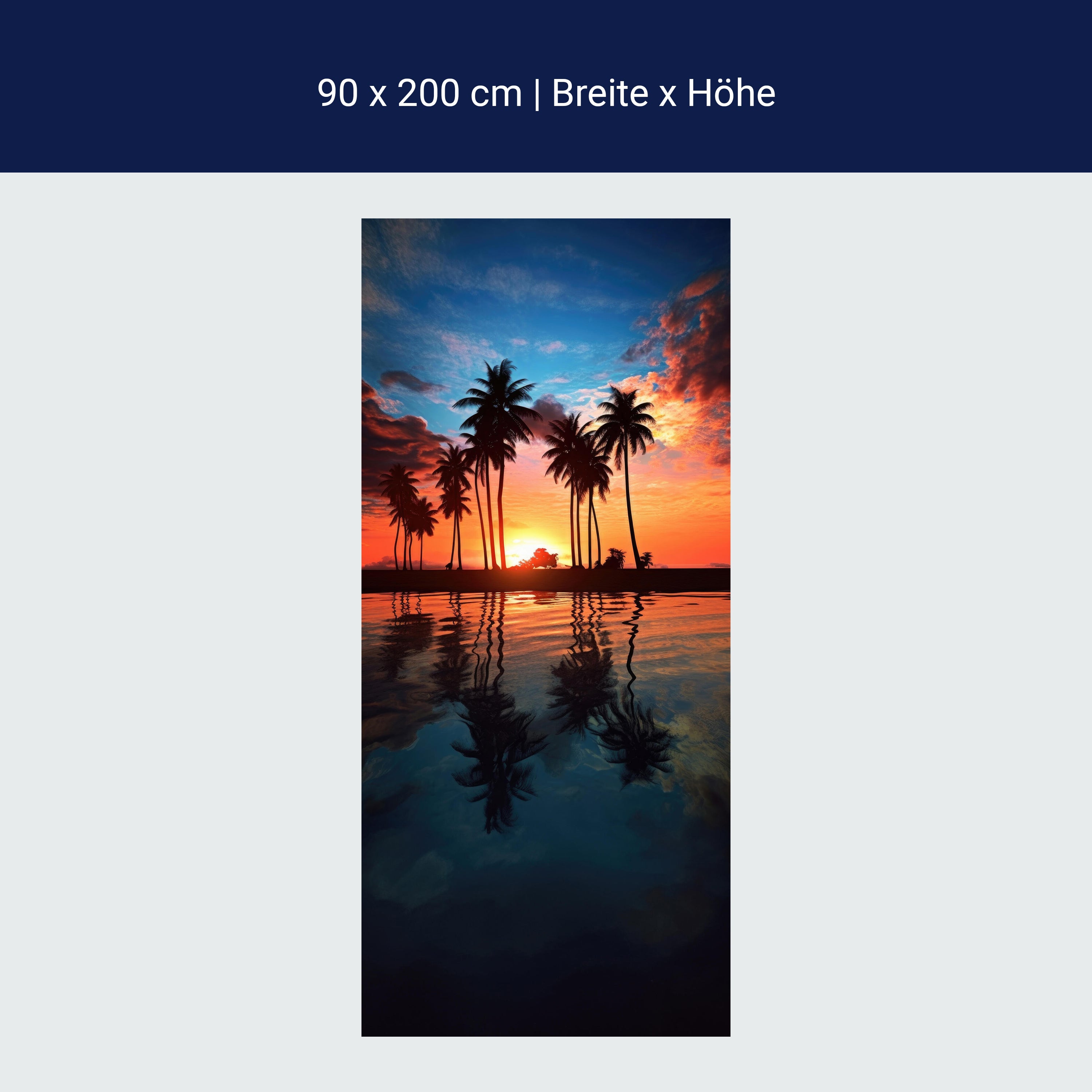 Door wallpaper palm trees, beach, sunrise M1491