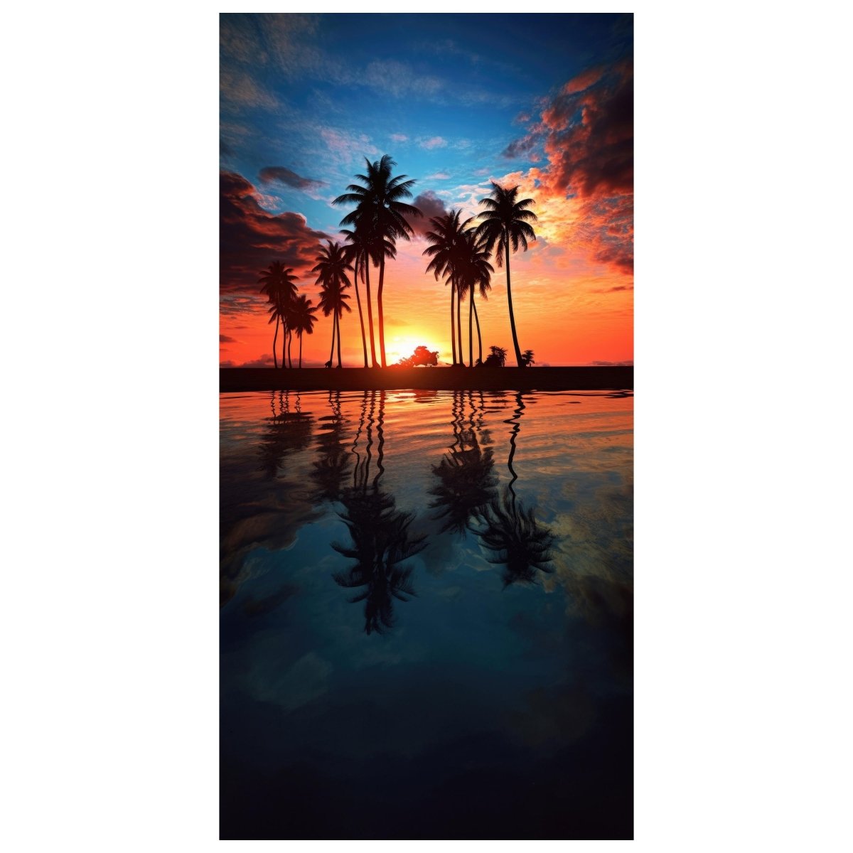Türtapete Palmen, Strand, Sonnenaufgang M1491 - Bild 2